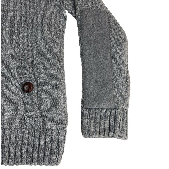 Zero Degrees Mens M Wool Shawl Collar Cardigan Sweater Gray Preppy Academia - Picture 10 of 16